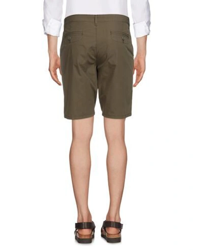 Shop Napapijri Man Shorts & Bermuda Shorts Military Green Size 38 Cotton