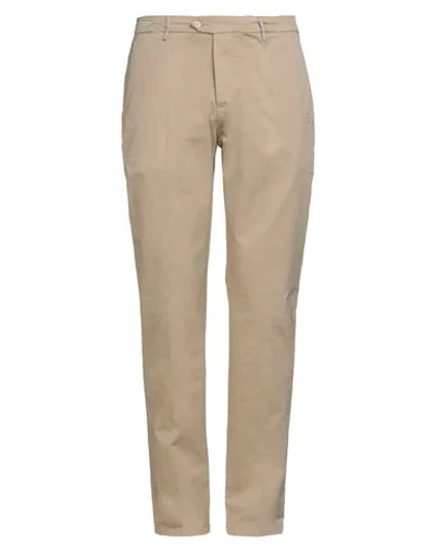 Shop Oaks Man Pants Beige Size 35 Cotton, Elastane