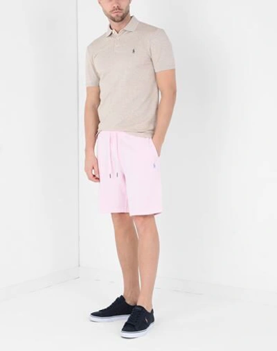 Shop Polo Ralph Lauren Man Shorts & Bermuda Shorts Light Pink Size M Cotton, Polyester