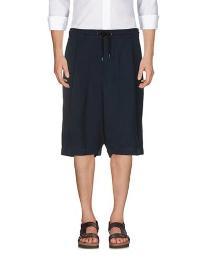 Giorgio Armani Man Shorts & Bermuda Shorts Midnight Blue Size 32 Cupro In Blue