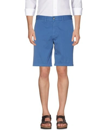 Shop Gabardine Shorts & Bermuda Shorts In Slate Blue