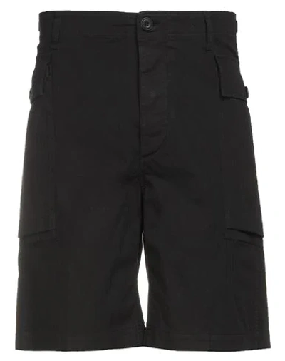 Shop Aries Man Shorts & Bermuda Shorts Black Size 30 Cotton, Elastane