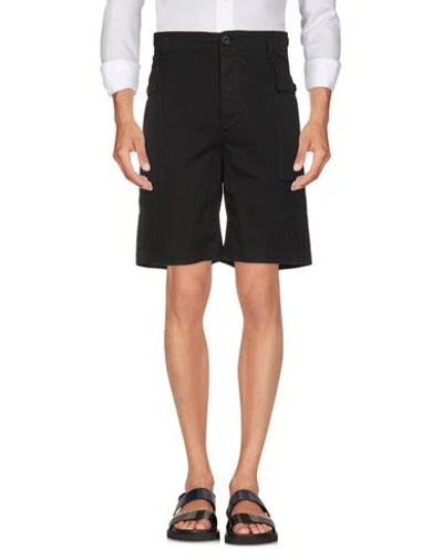 Shop Aries Man Shorts & Bermuda Shorts Black Size 30 Cotton, Elastane