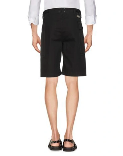 Shop Aries Man Shorts & Bermuda Shorts Black Size 30 Cotton, Elastane