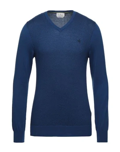 Shop Brooksfield Man Sweater Blue Size 44 Cotton