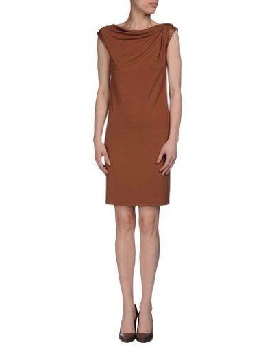 Shop Michael Kors Short Dress In Brown