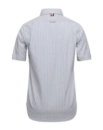 Thom Browne Striped Cotton Shirt In Blue