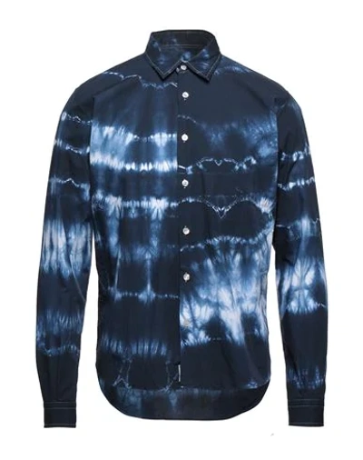 Shop Alessandro Gherardeschi Shirts In Dark Blue