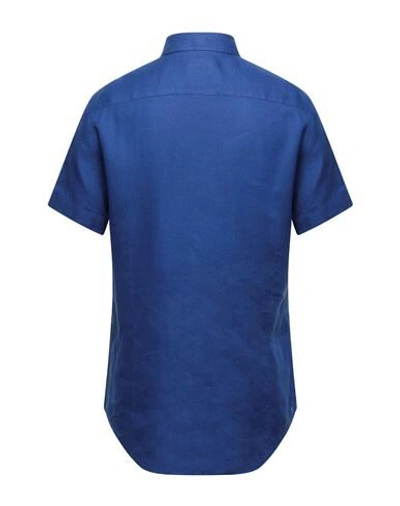 Shop Giorgio Armani Man Shirt Blue Size 17 Linen