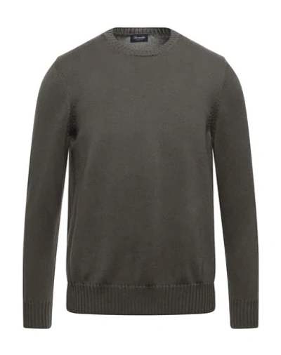 Shop Drumohr Man Sweater Military Green Size 46 Cotton