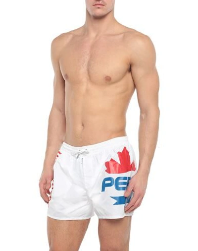 Shop Dsquared2 Man Swim Trunks White Size 26 Polyester