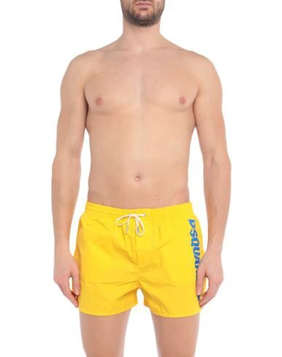 Shop Dsquared2 Man Swim Trunks Yellow Size 38 Polyamide