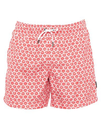 Shop Ermenegildo Zegna Swim Trunks In Red