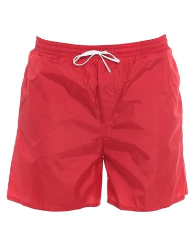 Shop Dsquared2 Swim Trunks In Red