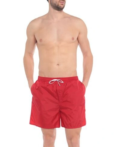 Shop Dsquared2 Swim Trunks In Red