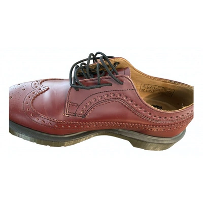 Pre-owned Dr. Martens' 3989 (brogue) Leather Lace Ups In Burgundy