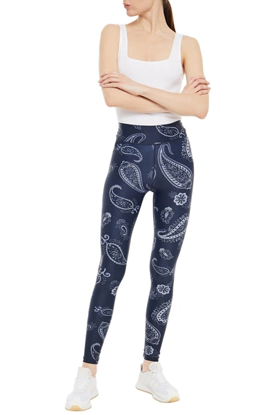 Shop The Upside Fortune Printed Stretch Leggings In Navy