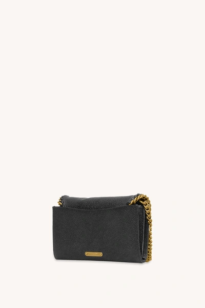 Shop Rebecca Minkoff Edie Wallet On Chain With Woven Chain In Black