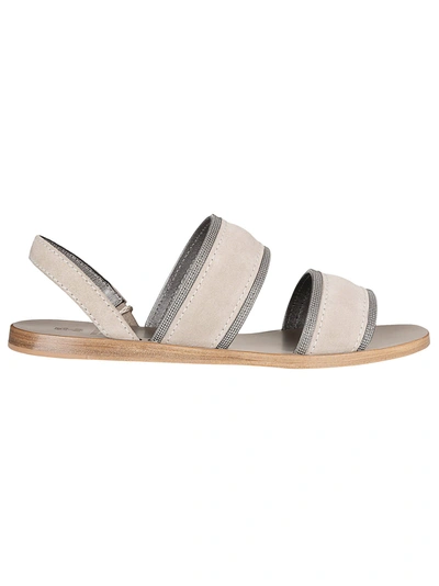 Shop Brunello Cucinelli Engraved Logo Sole Detail Sandals