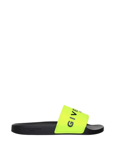 Shop Givenchy Flat Sandals In Fluo Yellow