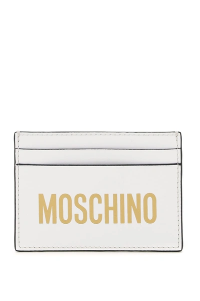 Shop Moschino Logo Cardholder In Fantasia Bianco 1 (white)