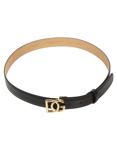 Shop Dolce & Gabbana Logo Belt In Black