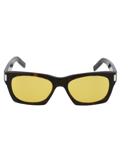 Shop Saint Laurent Sl 402 Sunglasses In 007 Havana Havana Yellow