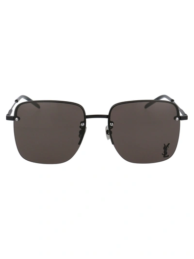 Shop Saint Laurent Sl 312 M Sunglasses In 001 Black Black Black