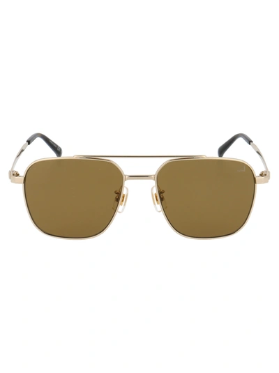 Shop Dunhill Du0014s Sunglasses In 001 Gold Gold Brown