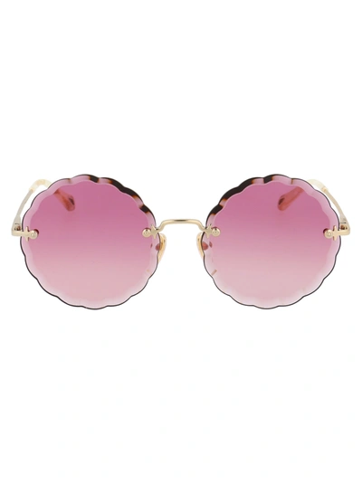Shop Chloé Ch0047s Sunglasses In 003 Gold Gold Pink