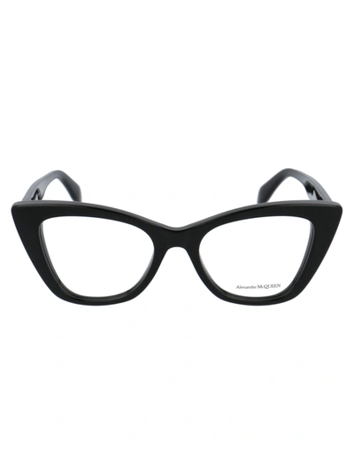 Shop Alexander Mcqueen Am0305o Glasses In 001 Black Black Transparent