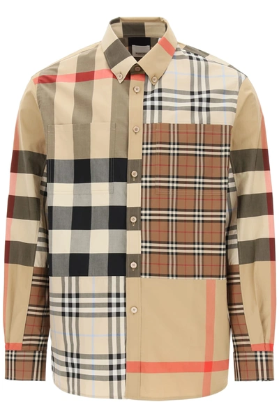 Shop Burberry Terence Shirt In Light Almond Ip Chk (beige)