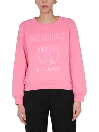 Shop Moschino Sweatshirt With Logo In Rosa