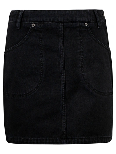 Shop Kenzo Short Denim Skirt In Noir