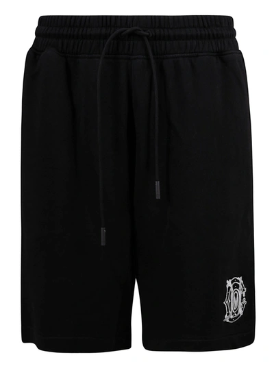 Shop Marcelo Burlon County Of Milan Monogram Basket Shorts In Black White