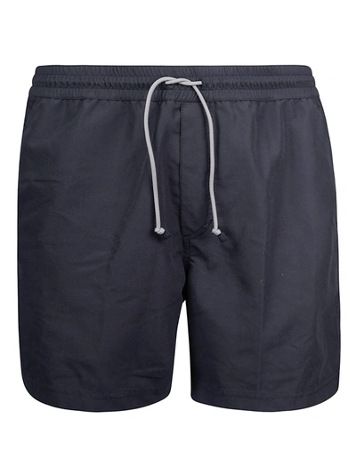 Shop Brunello Cucinelli Plain Swim Shorts In Navy