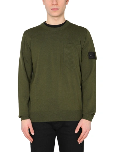 Shop Stone Island Shadow Project Crew Neck Sweater In Verde