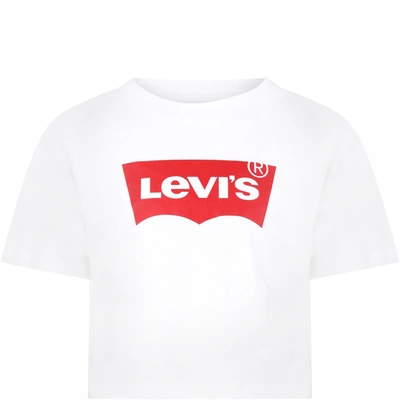 Shop Levi's White T-shirt For Girl With Logo