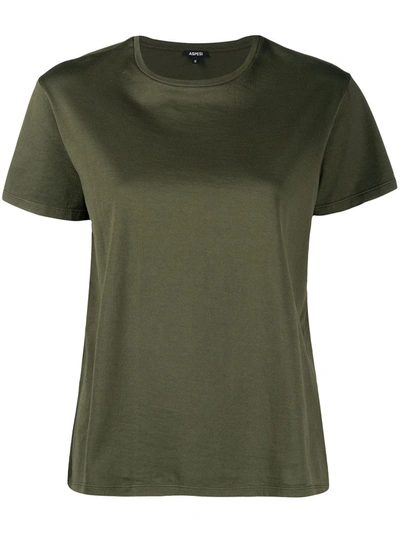 Shop Aspesi Crewneck Cotton T-shirt In Green