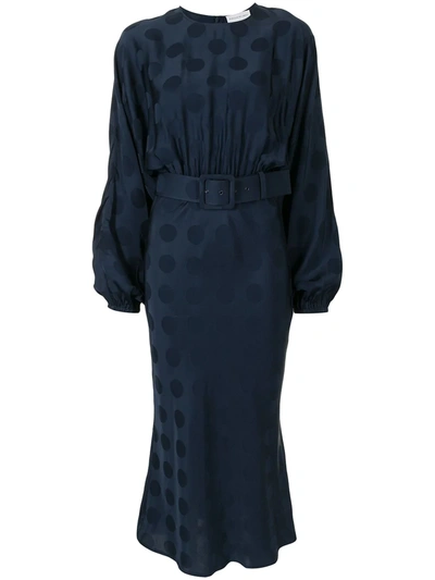 Shop Rebecca Vallance Nour Midi Dress In Blue