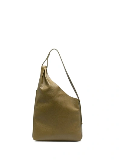 Shop Aesther Ekme Lune Leather Shoulder Bag In Green