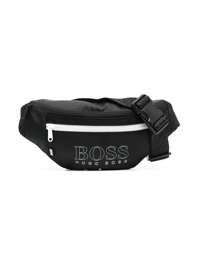 Shop Bosswear Contrast Zip Logo Belt Bag In Black