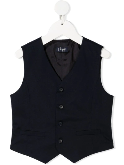 Shop Il Gufo V-neck Buttoned Waistcoat In Blue