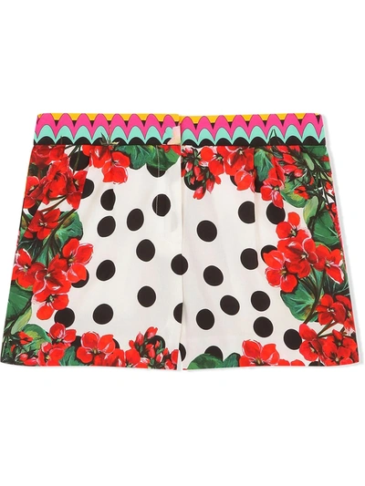 Shop Dolce & Gabbana Mixed Floral-print Shorts In Red
