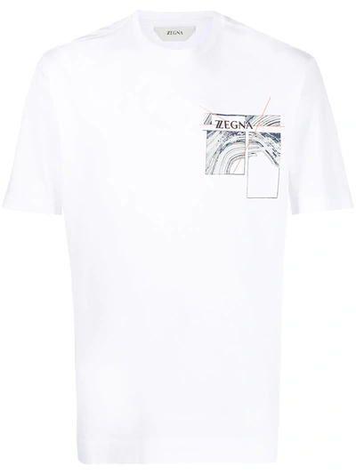 Shop Z Zegna Graphic-print Short-sleeve T-shirt In White