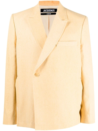 Shop Jacquemus La Veste Moulin Blazer In Yellow