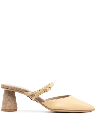 Shop Jacquemus 60mm Pointed-toe Mules In Neutrals