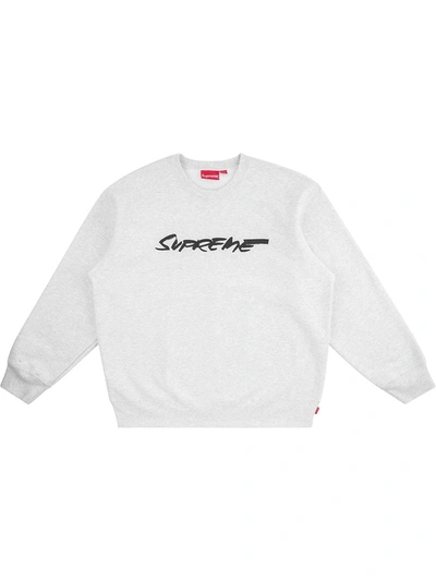 Supreme Futura Logo Sweatshirt In Grey | ModeSens