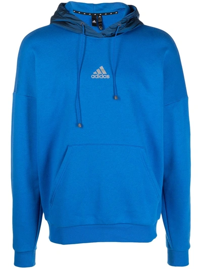 Adidas Originals Mens Adidas Space Hoodie Football Blue/gray/red |