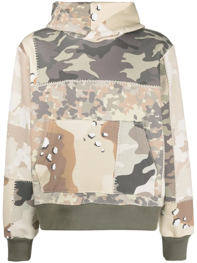Shop Amiri Patchwork-design Camouflage Hoodie In Neutrals